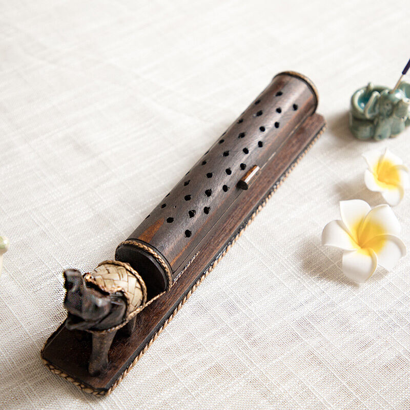 Elephant-Shaped Incense Holder (Bamboo Wood)