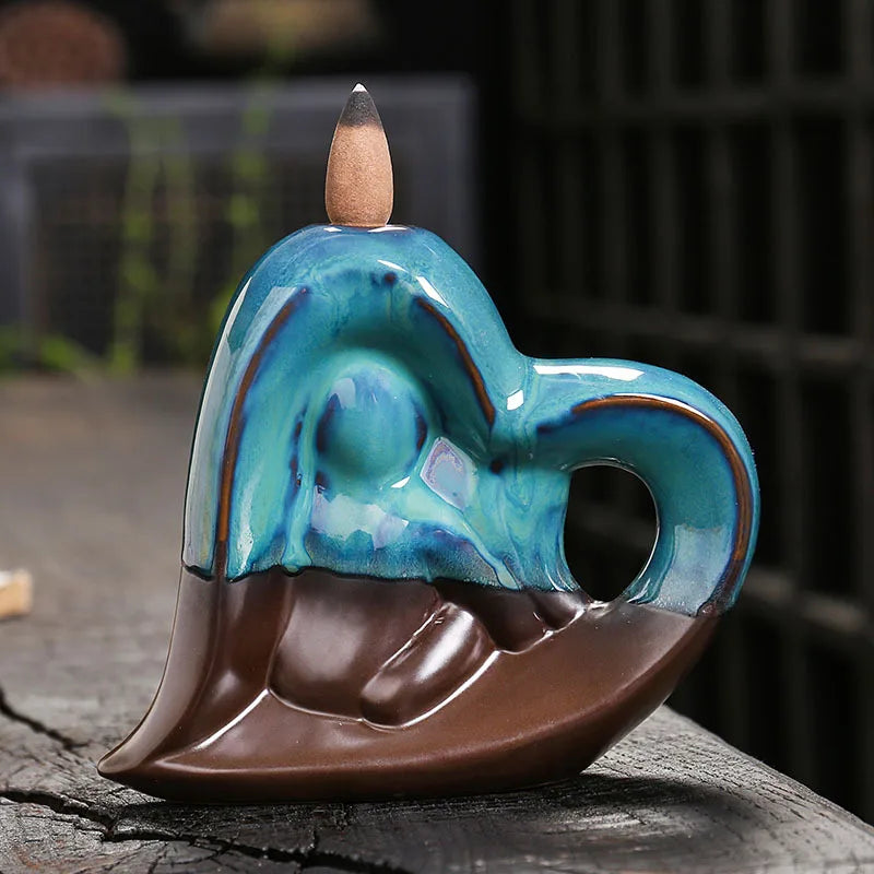 Love Heart Backflow Incense Burner - GANESHA SHOP