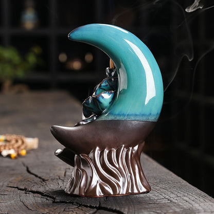 Moon Backflow Incense Burner - GANESHA SHOP