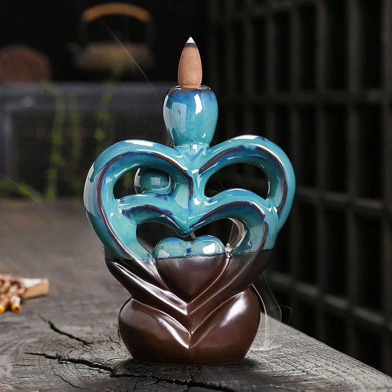 Love Heart Backflow Incense Burner - GANESHA SHOP