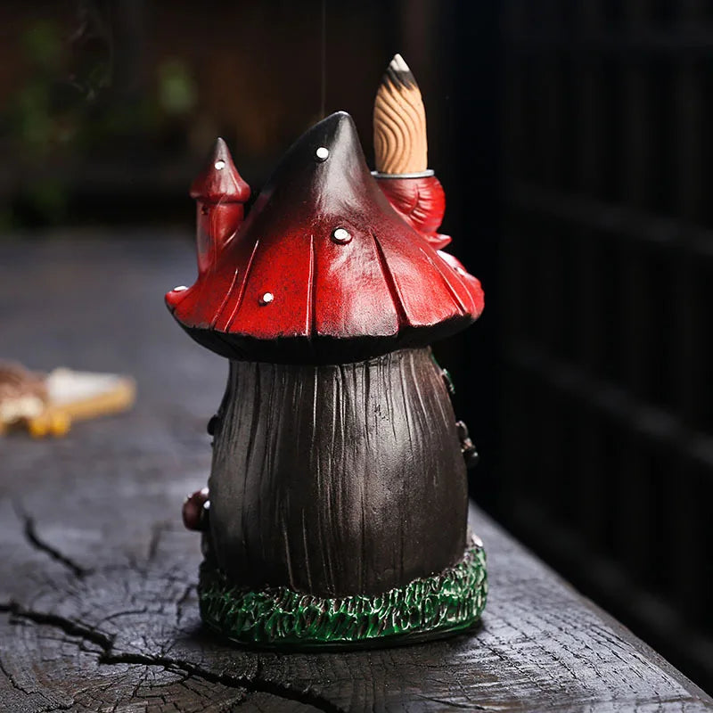 Mushroom House Backflow Incense Burner - GANESHA SHOP