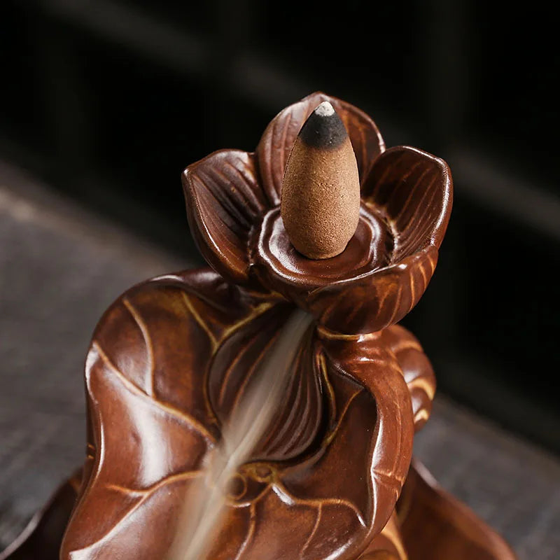 Lotus Backflow Incense Burner - GANESHA SHOP