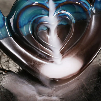 Heart Waterfall Backflow Incense Burner - GANESHA SHOP