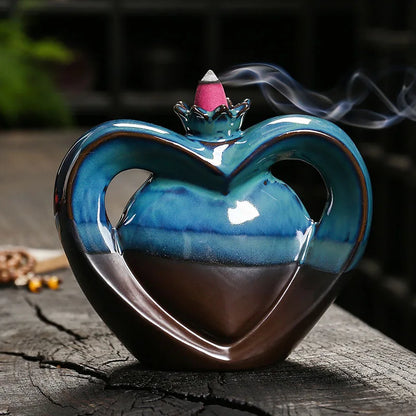 Heart Waterfall Backflow Incense Burner - GANESHA SHOP