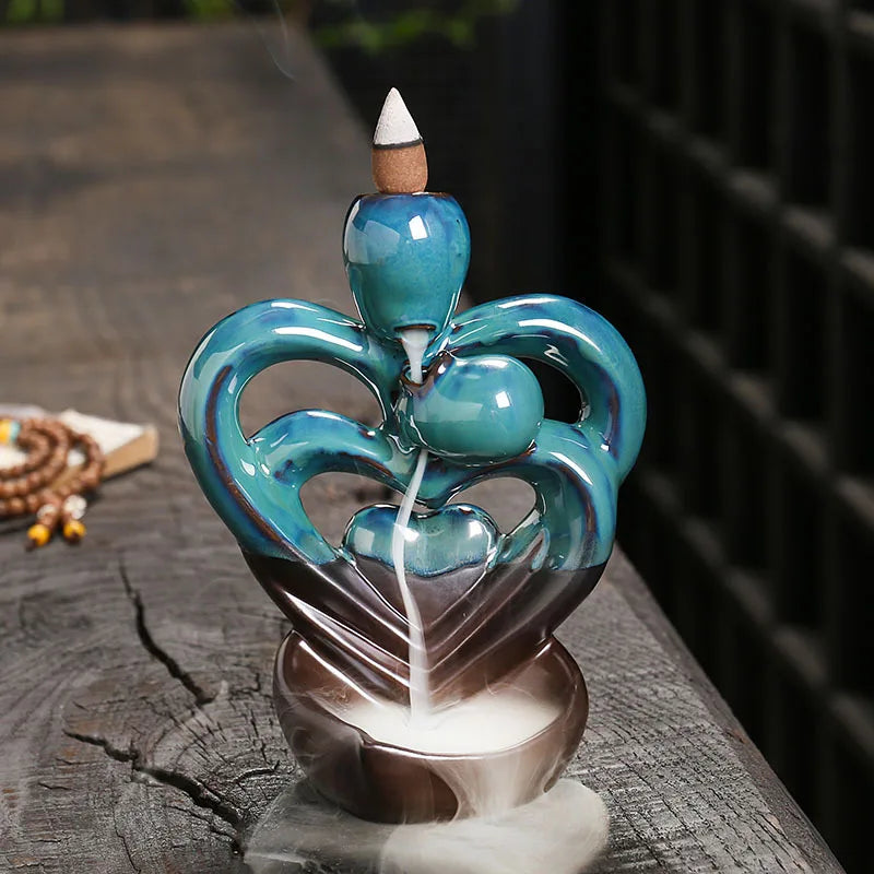 Love Heart Backflow Incense Burner - GANESHA SHOP