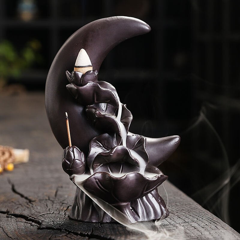 Moon Backflow Incense Burner - GANESHA SHOP