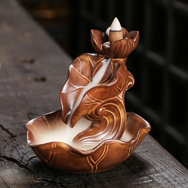 Lotus Backflow Incense Burner - GANESHA SHOP