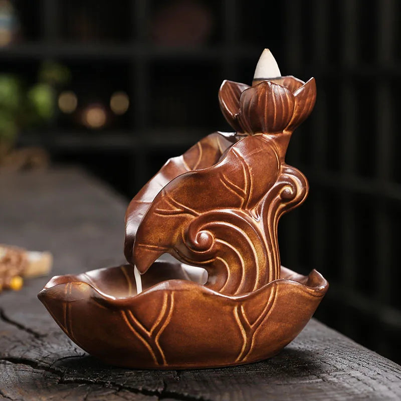 Lotus Backflow Incense Burner - GANESHA SHOP