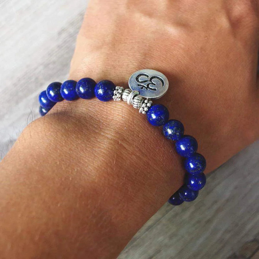 Om Bracelet Lapis Lazuli Stone