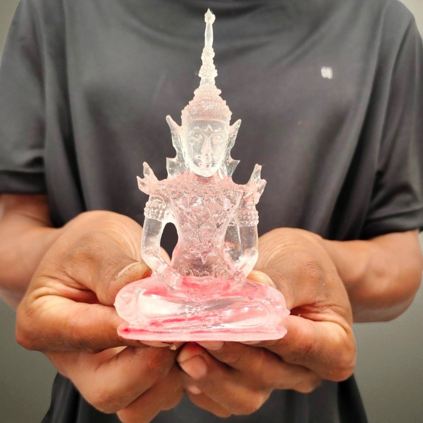 Buddha Crystal Statue Resin 3-inches Base