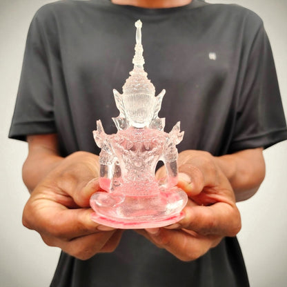 Buddha Crystal Statue Resin 3-inches Base