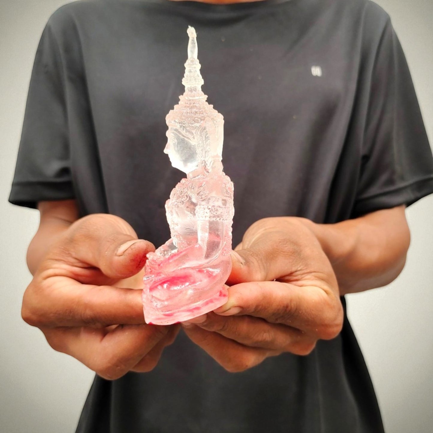 Buddha Crystal Statue Resin 3-inches Base