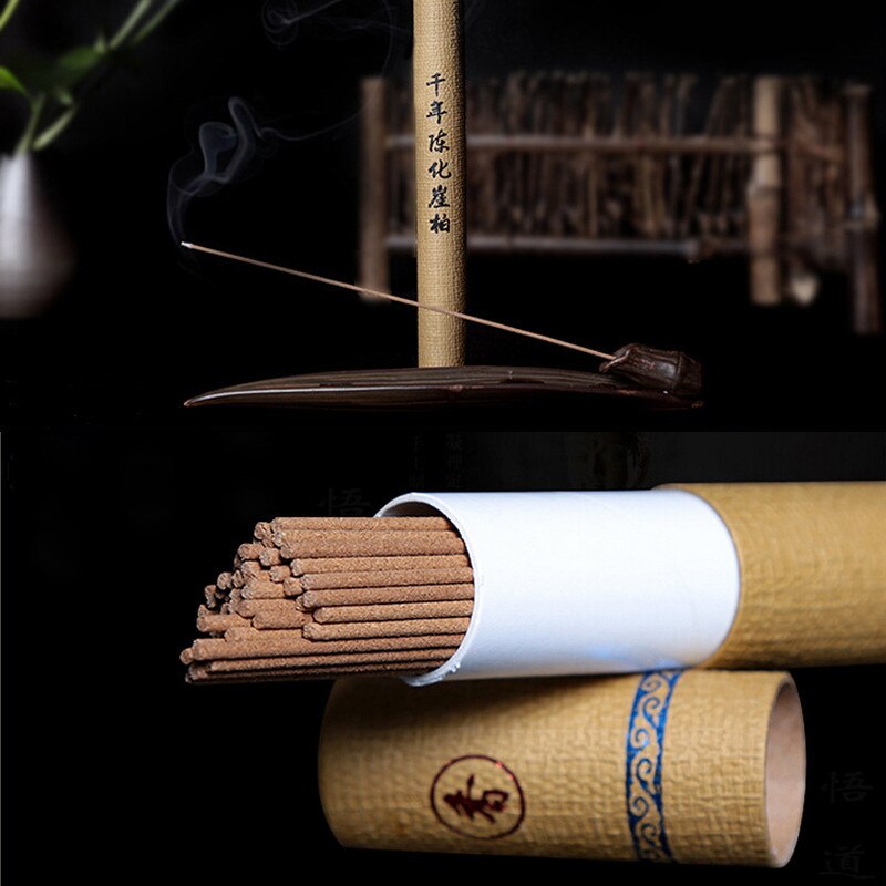 1pc Sticks Box Natural Sandalwood Oriental Buddha Buddhist Aromatic Line Incense Stick