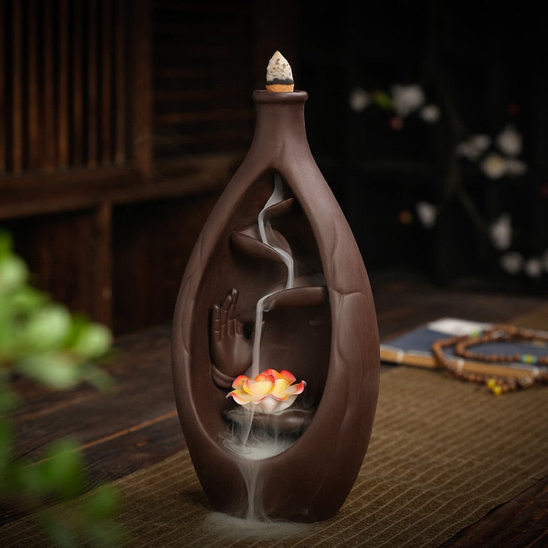 Vase Waterfall Incense Burner - GANESHA SHOP