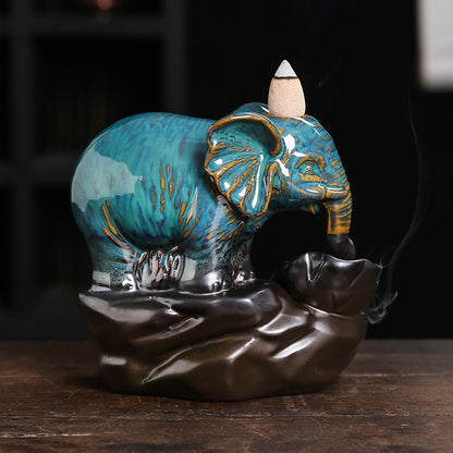 Elephant Backflow Incense Burner - GANESHA SHOP