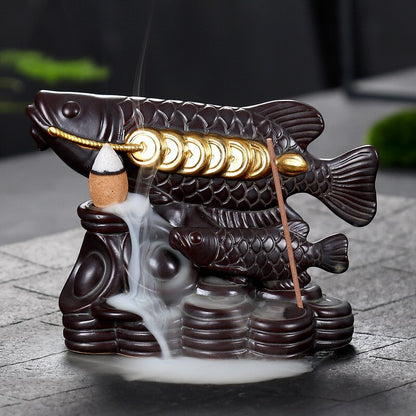 Lucky Fish Backflow Incense Burner - GANESHA SHOP