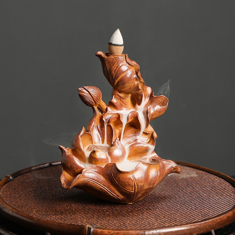 Lotus Backflow Incense Burner - GANESHA SHOP