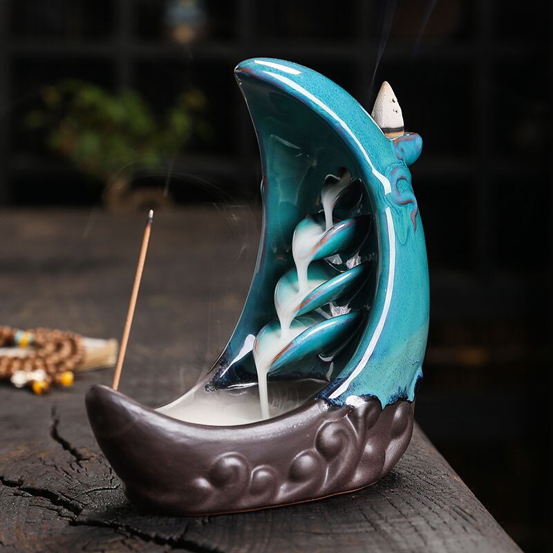 Moon Backflow Incense Burner - GANESHA SHOP