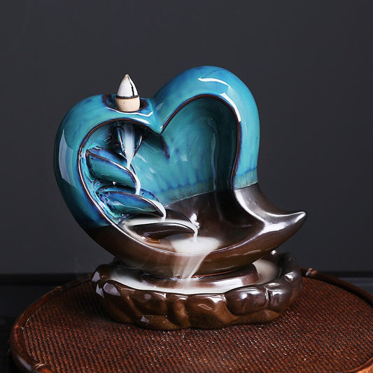 Heart Backflow Incense Burner - GANESHA SHOP