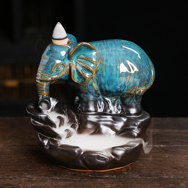 Elephant Backflow Incense Burner - GANESHA SHOP