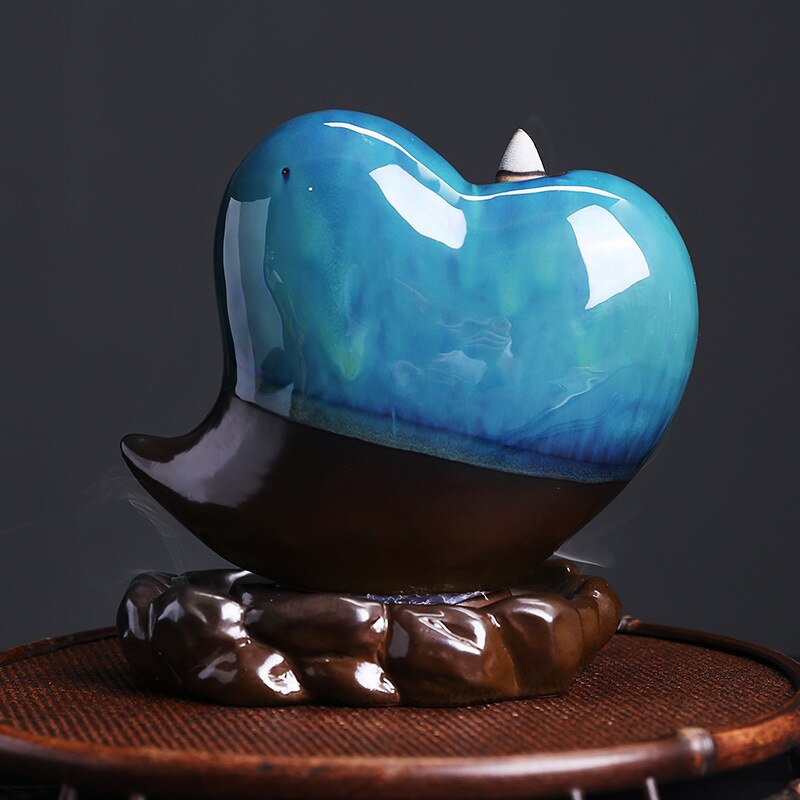 Heart Backflow Incense Burner - GANESHA SHOP