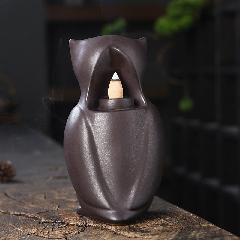 Owl backflow incense burner - GANESHA SHOP