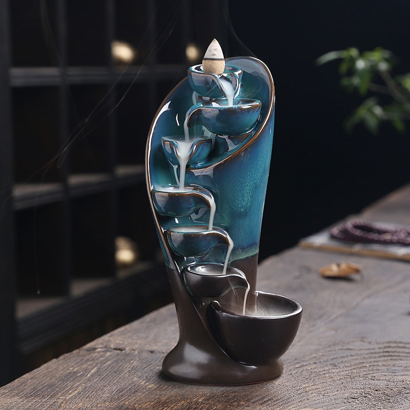 Waterfall incense burner