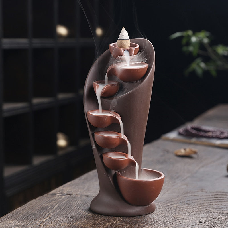 Waterfall incense burner