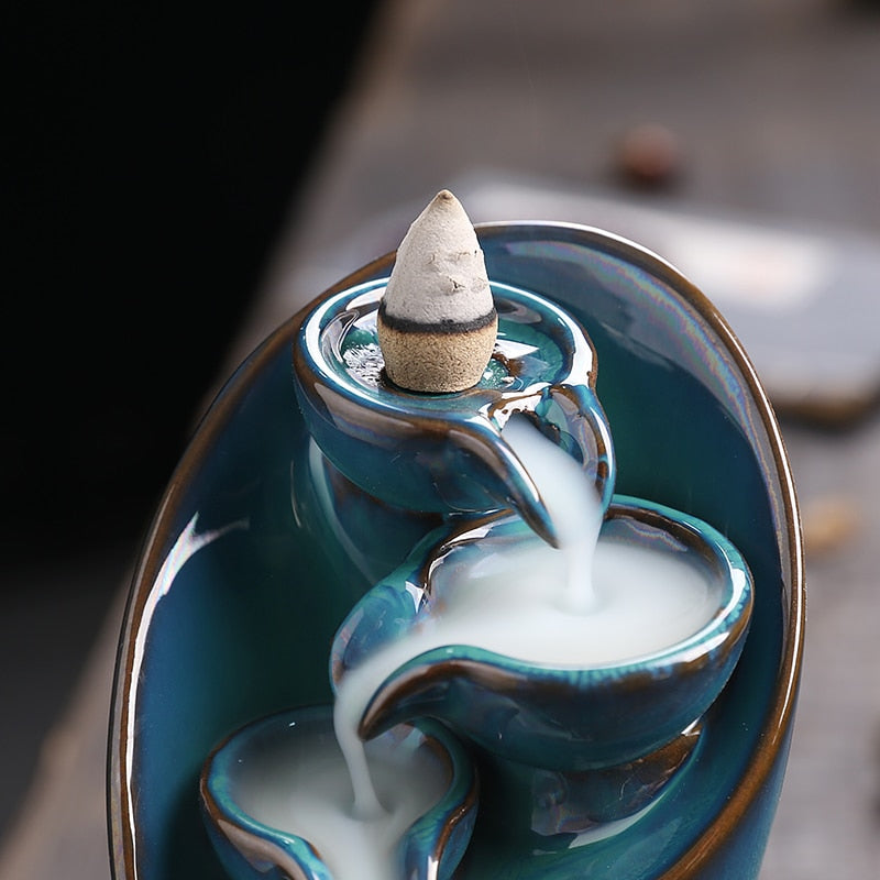 Waterfall incense burner