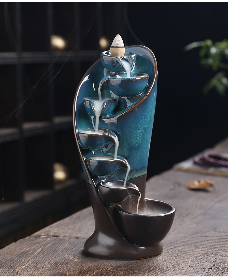 Waterfall incense burner